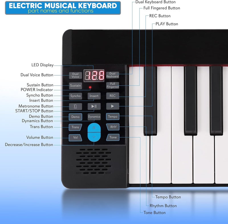 Pyle 88-Key Electric Piano Keyboard – Full Sized Bluetooth Enabled Keyboard with 28 Rhythms & Tones, Built-In Speaker, Sustain Pedal, Piano Bag, Portable Design, Ideal for Beginners and Professionals - Image 2